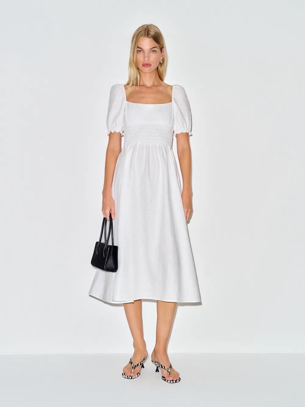 NWT Reformation Adler Linen Dress in White - Size 4
